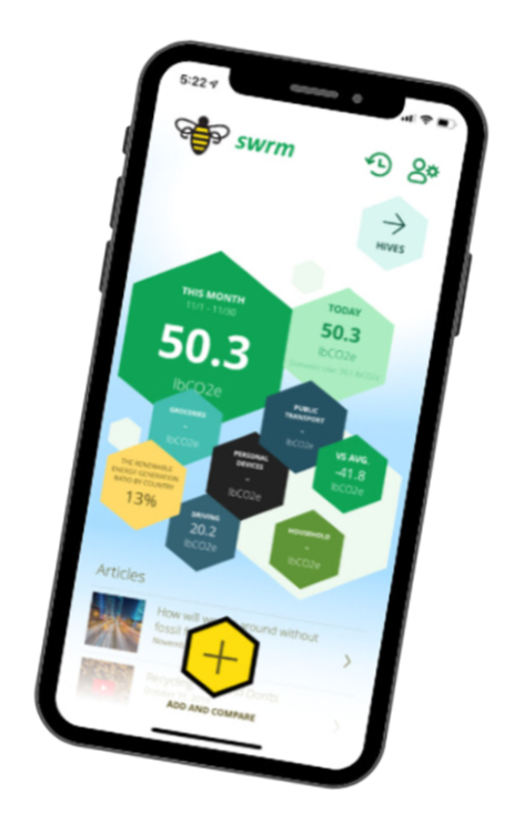 swrm App home screen